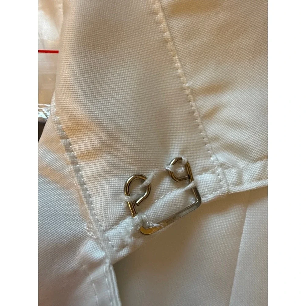Windsor Trench Coat Womens Size S White Excellent Lace Up Back Double Breasted